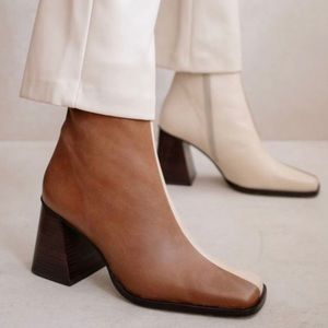 ALOHAS- South Bicolor Camel & Beige Boots Size 7